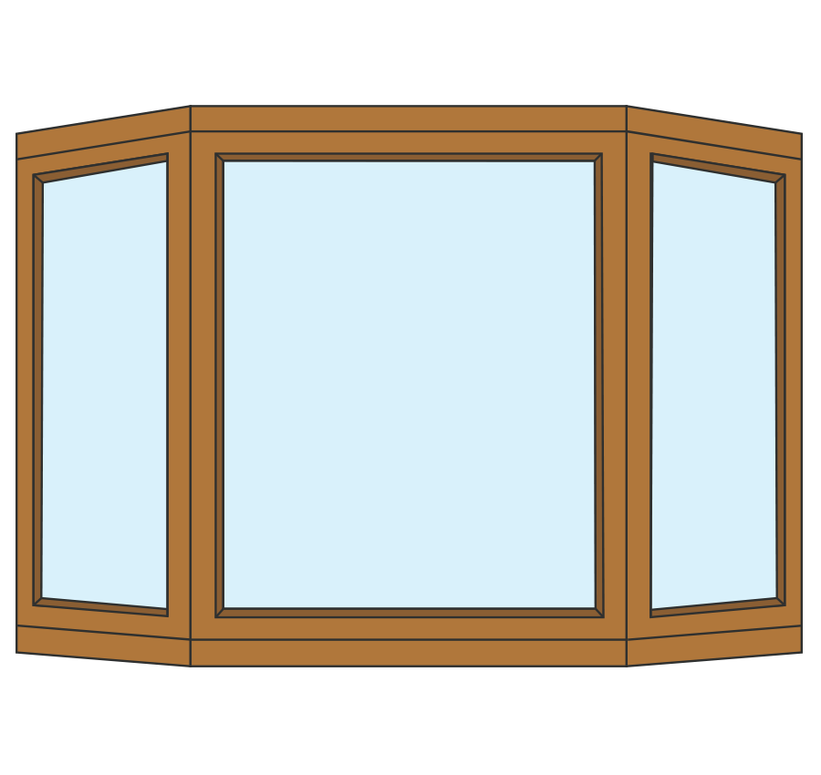 Wood-framed Bay Window