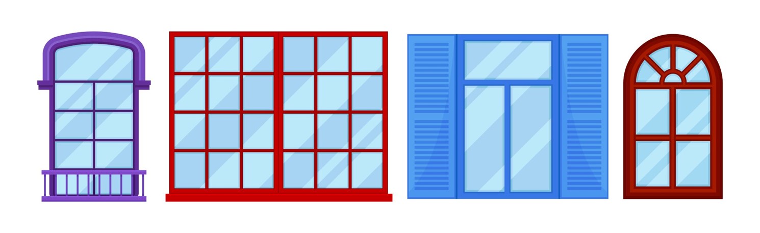 Blue and red windows