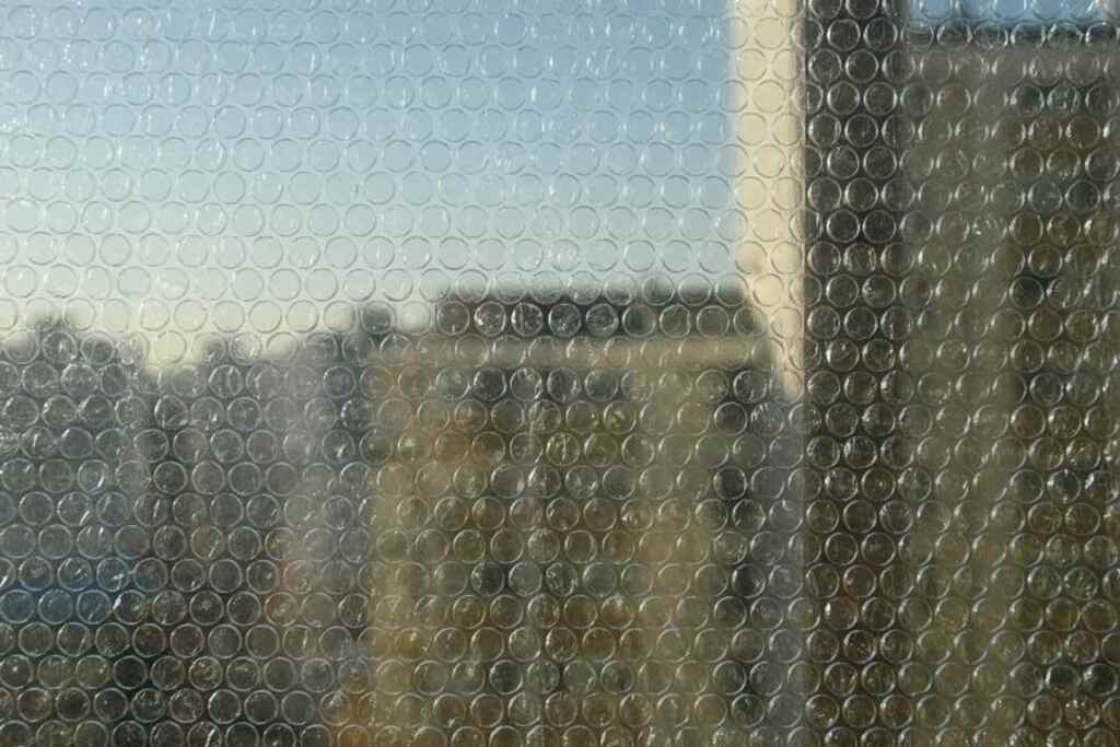 A close-up of a bubble wrap